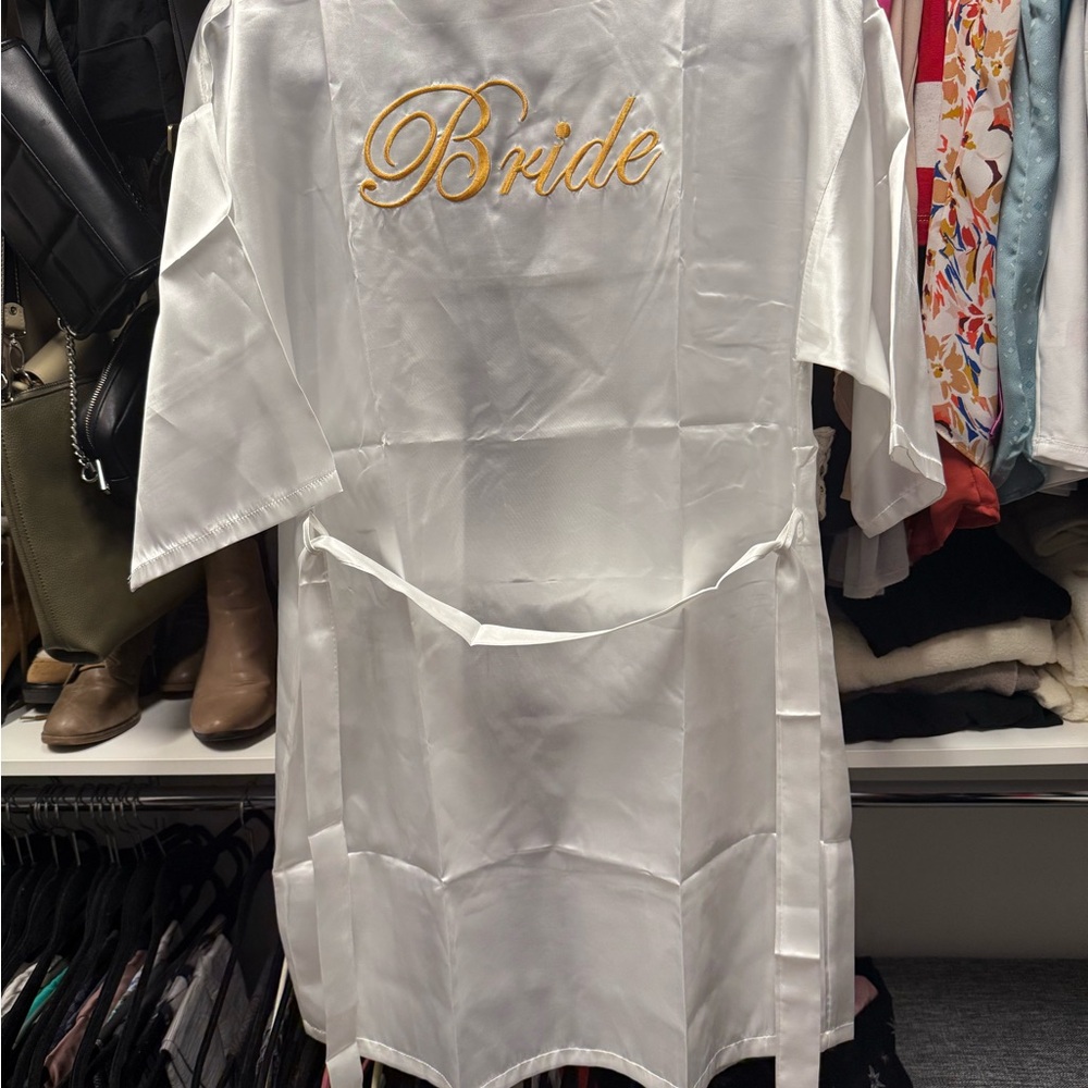 White Satin Bride Robe